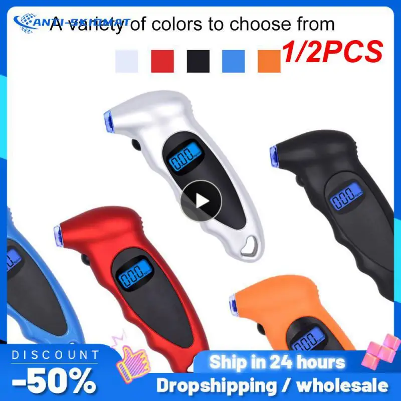 

1/2PCS Car Mini Digital Tire Gauge Mini Motorcycle Bike Tire Diagnostic Tool LCD Display Tire Pressure Tool Gauge PSI Kpa