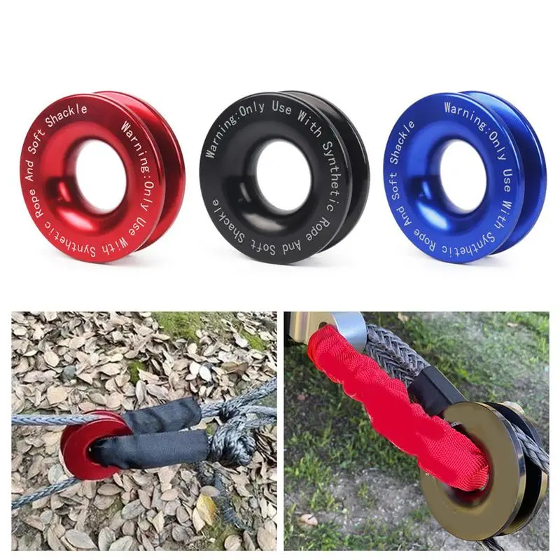 

Car Recovery Ring Aluminum Alloy Shatter Resistant Synthetic Soft Shackle Rope Enhanced Safety & Speed snatch block pulley