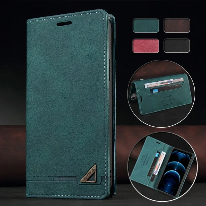 Magnetic Leather Anti-Theft Wallet Flip Cover Case