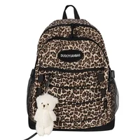 European and American Retro Leopard Print Student Schoolbag Korean Version Ulzzang Versatile Large Capacity Backpack for Women 1
