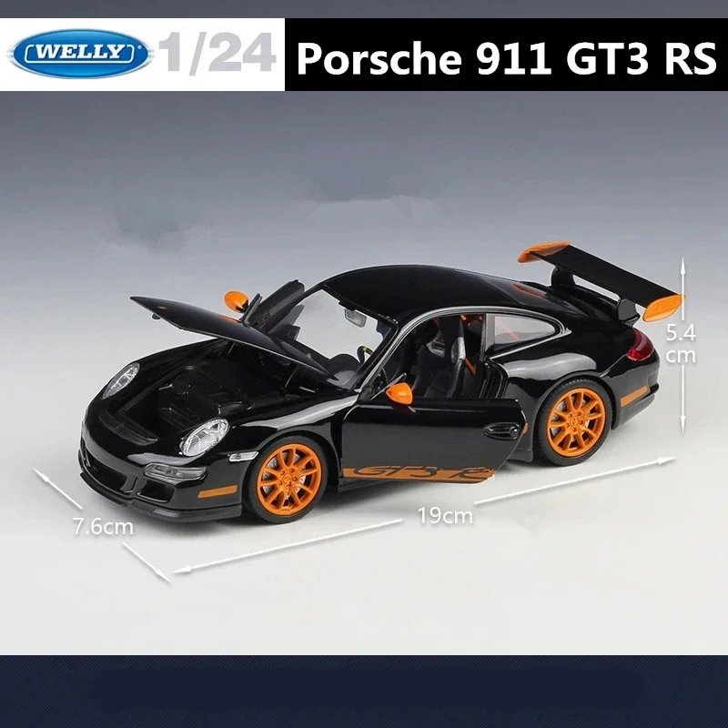 

Модель автомобиля WELLY Porsche 911 GT3 RS 1:24 из сплава, металлическая Игрушечная модель автомобиля, Коллекционная модель, подарок для детей, игрушки для мальчиков