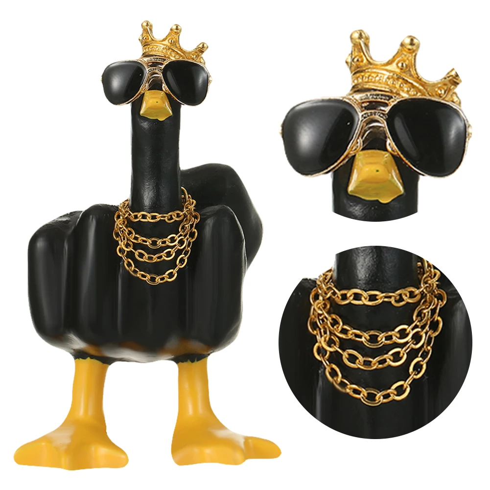 Middle Finger Figure With Legs Middle Finger Cute Duck Figurine Sculpture Home Desktop Ornament Garden Decoration