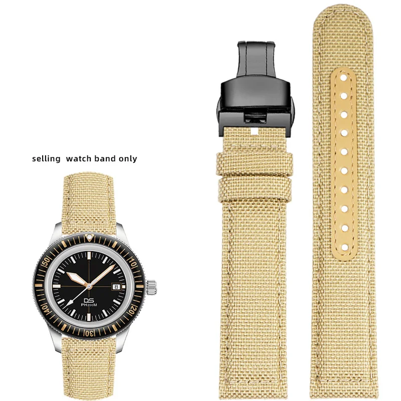 Correa de reloj de nailon de 21 mm y 22 mm para la serie Certina Kinetic Energy, pulsera de lona impermeable para deportes al aire libre Seiko PROSPEX para hombre