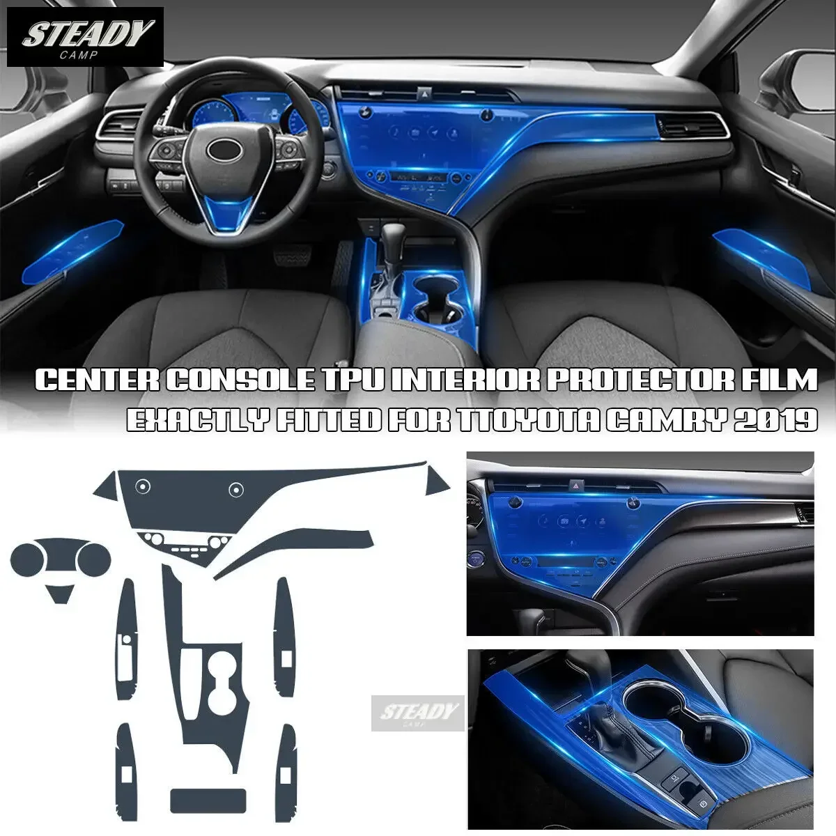 

Car Interior Center Console Transparent TPU Protective Film Anti-scratch Repair Accessories Refit For Toyota Camry 2018-2020