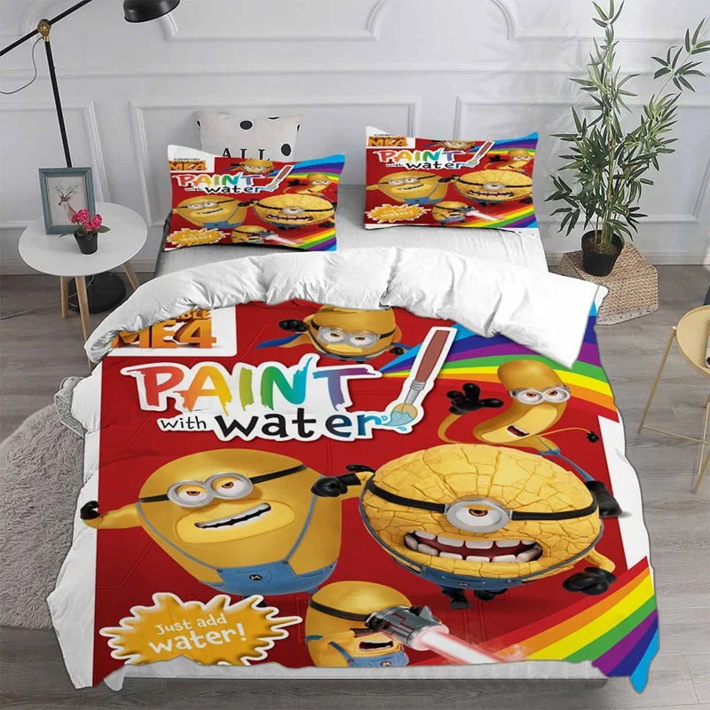 Despicable Me 4 Bedding Sets Comforter Quilt Bed Cover Duvet Cover Pillow Case 2-3 Pieces Sets Kids Adult Size 6