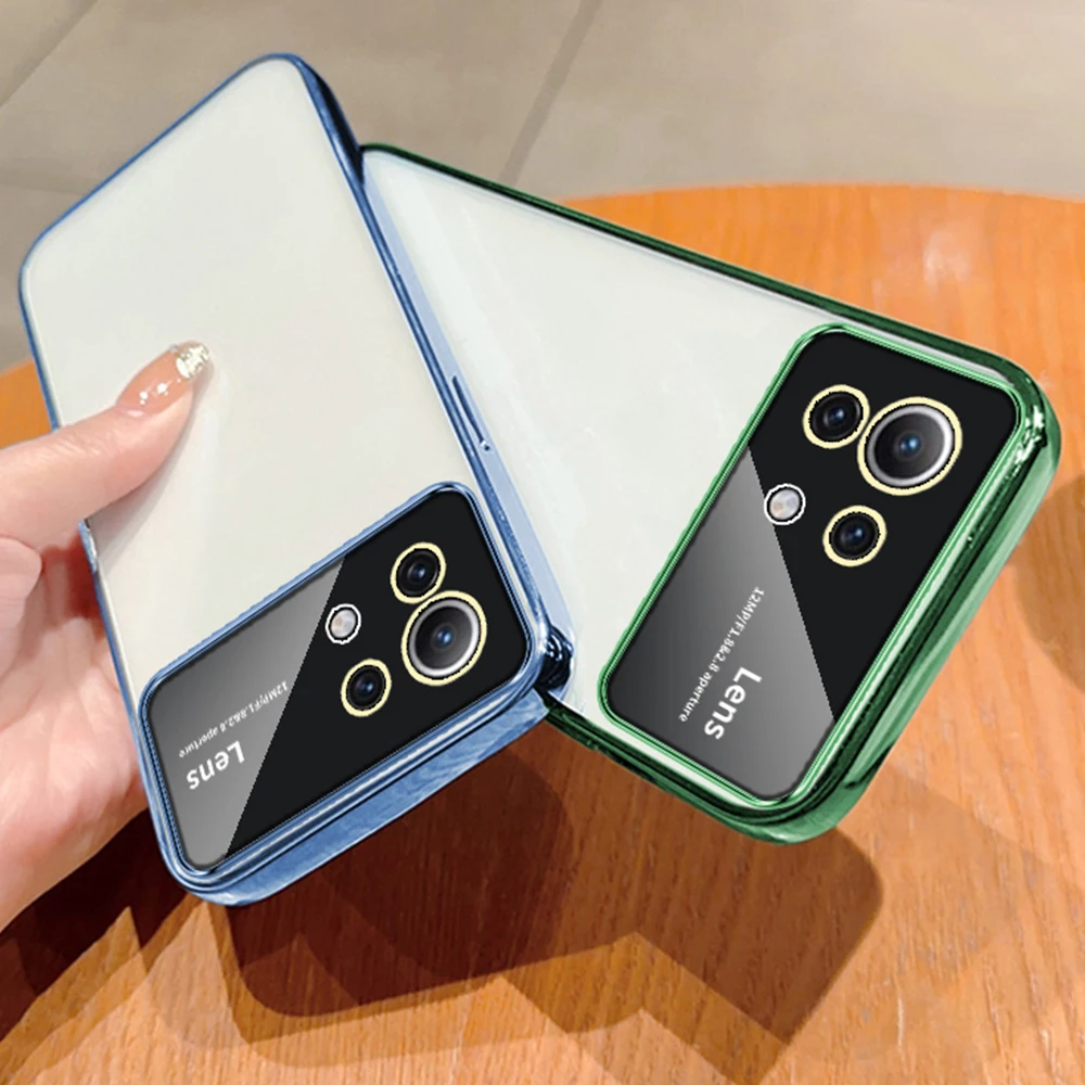 Per Xiaomi Mi 11 Lite 5G Ne Custodia Placcatura Luxury Clear Large Window Lens Film Cute Cover Morbida Antiurto Per Telefono Xiaomimi11Lite5Gne