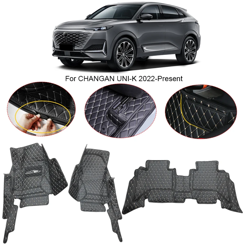 

For CHANGAN UNI-K 2022-2025 Car Floor Mats 3D Full Surround Protective Liner Foot Pads Carpet PU Leather Waterproof Accessories