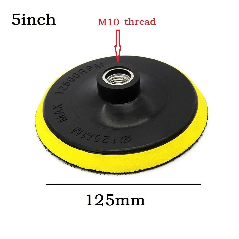 5inch 125mm Hook And Loop Buffing Pad Rotary Backing Pad M10/M14 Drill Adapter Sanding Disc For Grinder Electric Drill Polishing 5inch 125mm hook and loop buffing pad rotary backing pad m10 m14 drill adapter sanding disc for grinder electric drill polishing