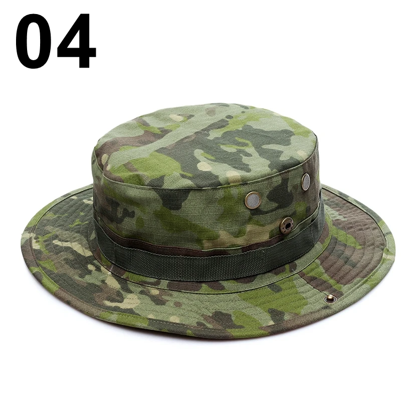 Camouflage Boonie Tattico Esercito Cappelli a secchiello Militare Multicam Panama Berretto estivo Caccia Escursionismo Outdoor Camo Cappellini da sole Uomo_voghion.com