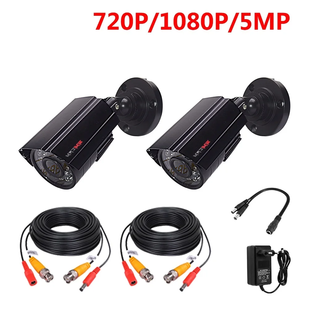 

New 1080P 1920P AHD Security Camera 2PCS /2MP/5MP Bullet Kit Outdoor Weatherproof Housing 66ft Night Vision IR CCTV Video Camera