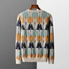 New Men 100% Pure Cashmere Wool Soft Sweater O-neck Twisted Contrasting Pullover Autumn Winter Casual Thick Basis Large Size Top 2