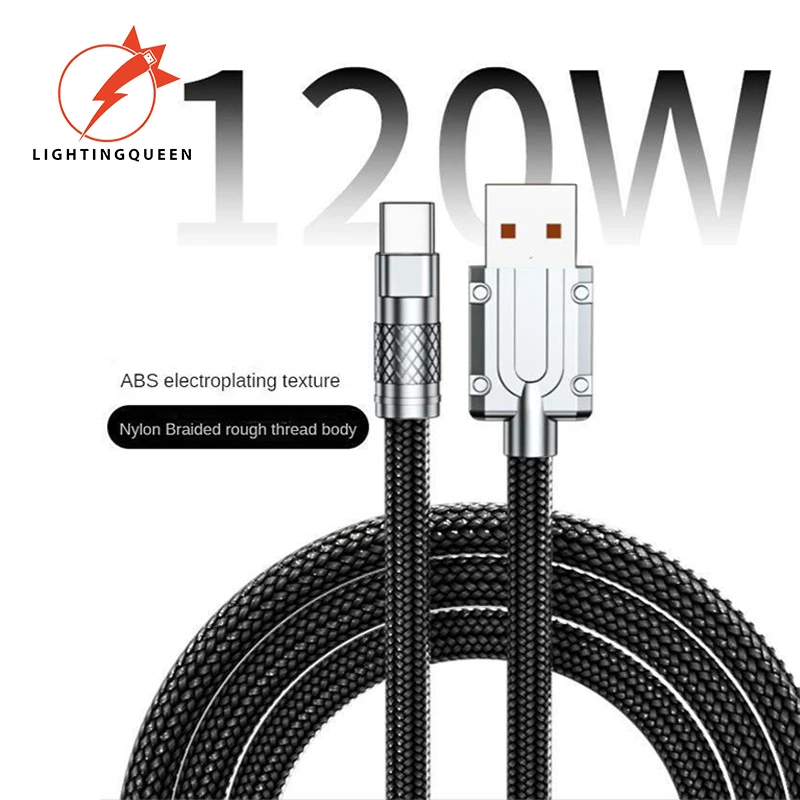 120W 6A Fast Charging USB C Cable For Xiaomi POCO Huawei Mobile Phone