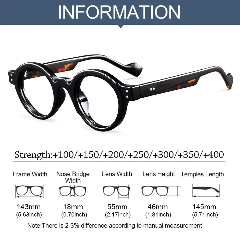 Vintage Small Frame Reading Glasses Ultralight Eye Protection Presbyopia Eyeglasses PC Hyperopia Glasses Office