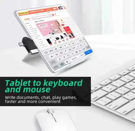 2-in-1 OTG 어댑터 USB-A 3.0 마스터-마이크로 USB-C 및 유형 C 수 커넥터 변환기(MacBook 휴대폰 데이터 전송용)