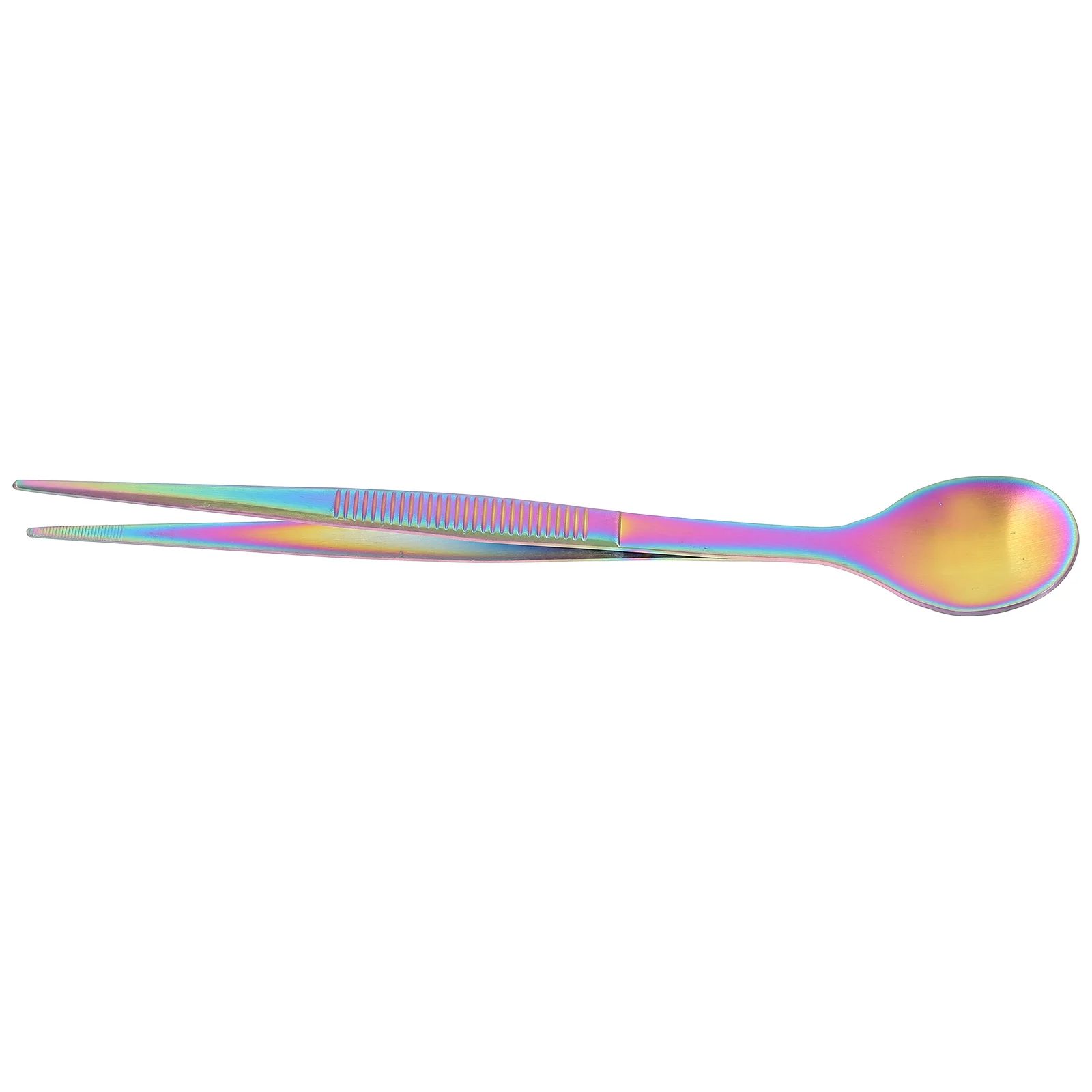 Silicone Spoon Stainless Steel Flavor Test Spoon Tasting Spoons Tweezers Chef Tong Chopstick Kitchen One Body