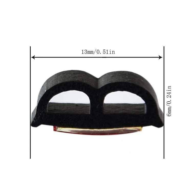 Soundproof Sealing Strip Cars Edge Rubber Self-Adhesive Door Seal 5 Holes Shaped