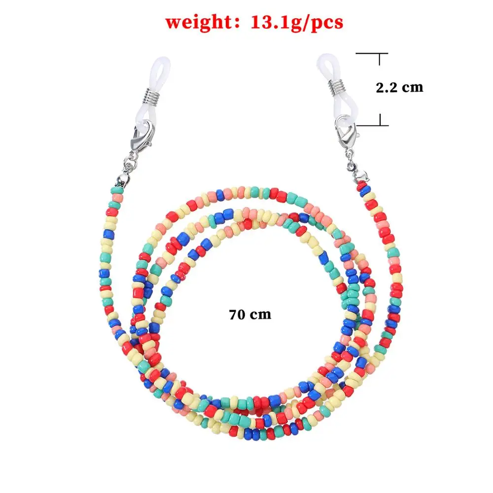 Wgoud Anti-Lost Eyeglass Strap Beaded Mask Chain Fashion Reading Glasses Sunglasses Spectacles Holder Neck Cord