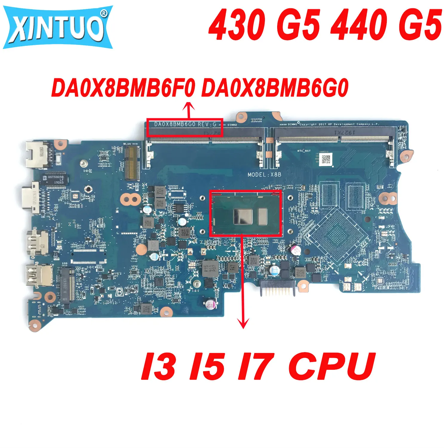 DA0X8BMB6F0DA0X8BMB6G0forHPProBook430G5440G5LaptopMotherboard