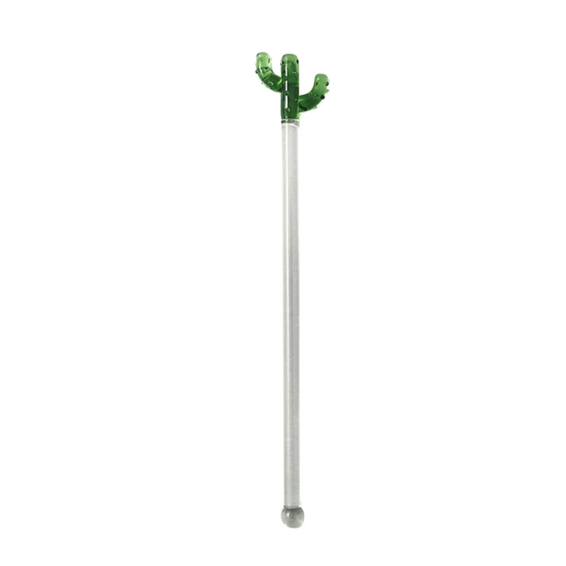 Coffee Stir Sticks Glass Cute Cactus Swizzle Sticks Holiday Stir Reusable Drink Stirrers for Cocktails G2AB