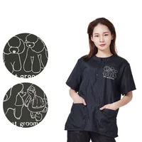 Pet Grooming Clothing Waterproof Work Clothes For Pet Stores Short Sleeved Tops Anti Hair And Anti-static Pet Groomer Smock  2