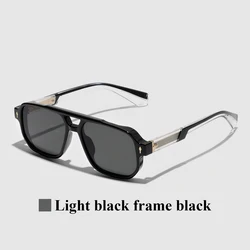 Vintage Transparent Frame Unisex Sunglasses with UV400 Protection - Luxury Designer Style (Ligkt black)