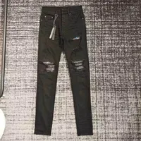 men sparkle sequience patches distressed black jeans 1