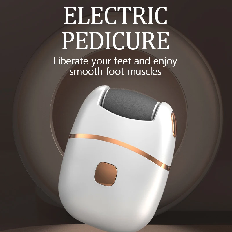 1 PC Electric Foot Grinder Rechargeable Thick Leather Polishing Foot Grinder and 2 Different Thickness Grinding Heads
