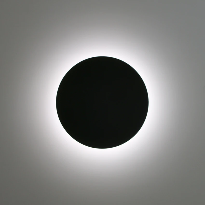 현대 LED 벽 램프, 실내 홈 데코, 흑백 알루미늄 벽 조명, 원형 디자인, AC90-260V