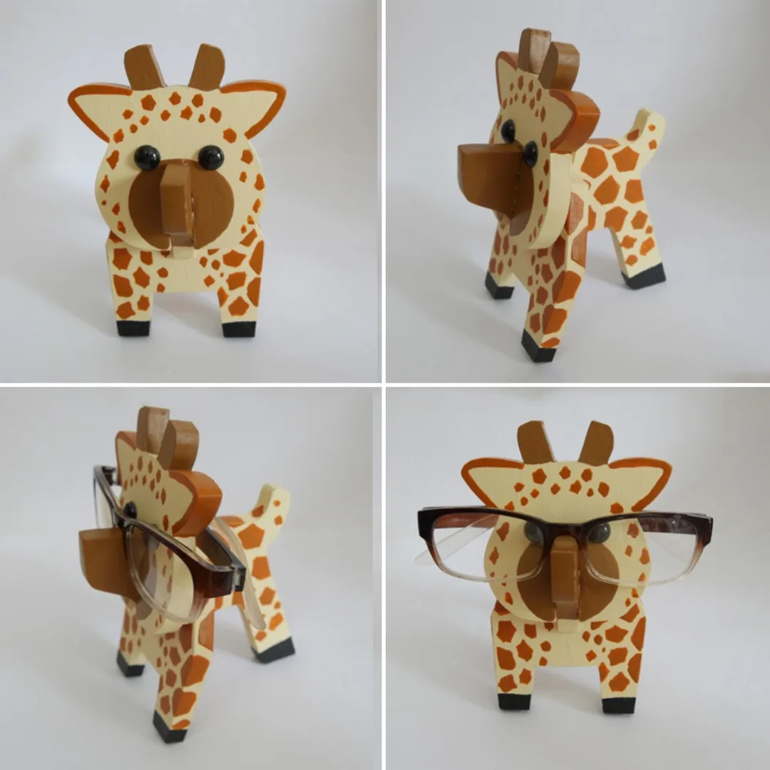 miniature woodland animal figurines 1 Pc Wood Carving Cartoon Animal Eyeglasses Sunglasses Holder Stand Rack Retainers Spectacle Display Gift Desktop Ornaments Home mini cow figurines