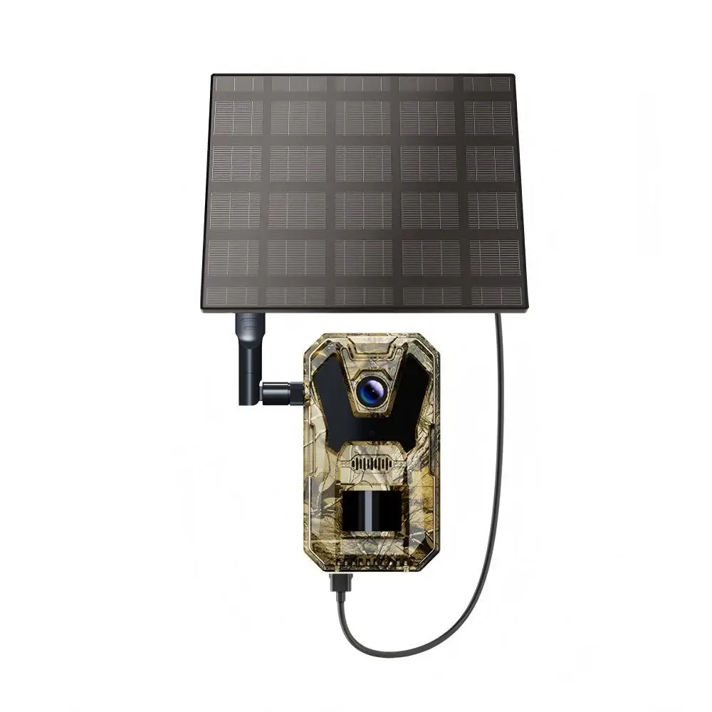 Nouvelle caméra de chasse 4G 4K avec panneau solaire - Détection PIR et application mobile