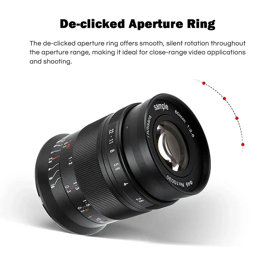 7artisans 60mm F2.8 II 매크로 APS-C 프레임 매크로 렌즈 초상화 촬영용  E A7RII X 니콘 Z5 Z6 II RF M M43 L 마운트