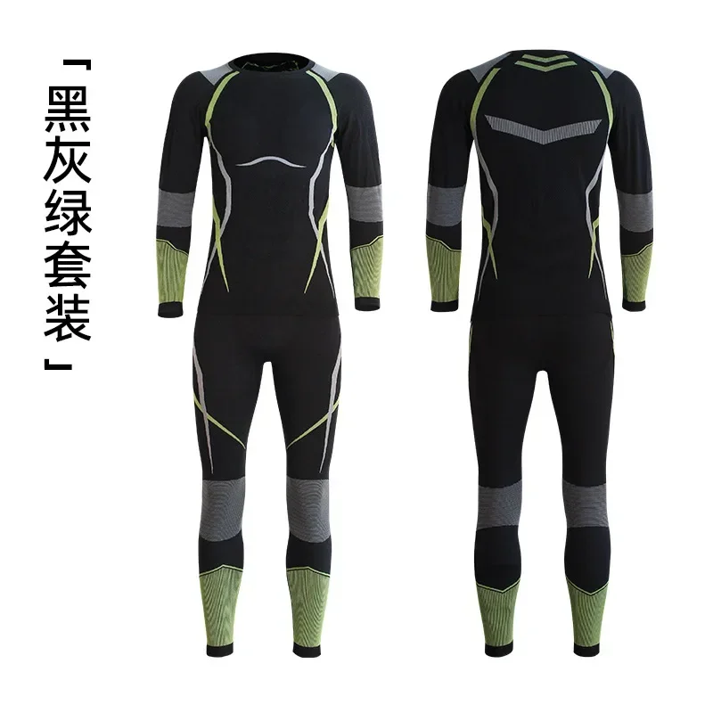 Women Men Ski Thermal Underwear 2pc Sets Moisture-wicking & Quick Drying Tracksuit Tight Seamless Heated Cycling Sports Clothes