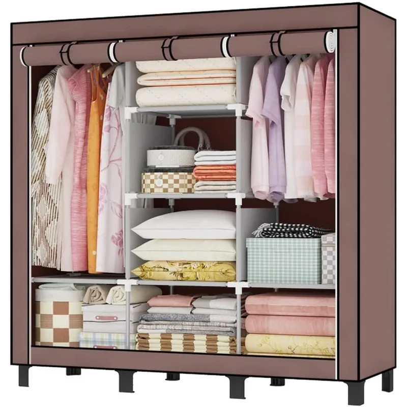 

Шкаф-органайзер OUMYJIA для одежды, 17,7 Л x 67,7 Ш x В, кофейный