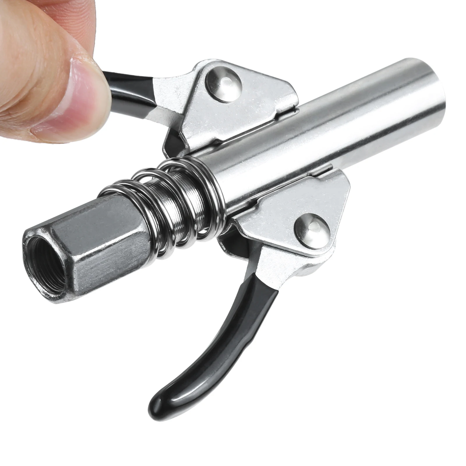 Double Handle Grease Gun Coupler Tips Heavy Duty 10,000/17,000PSI Quick Lock-on and Release,for All Grease Guns Fitting 1/8" NPT