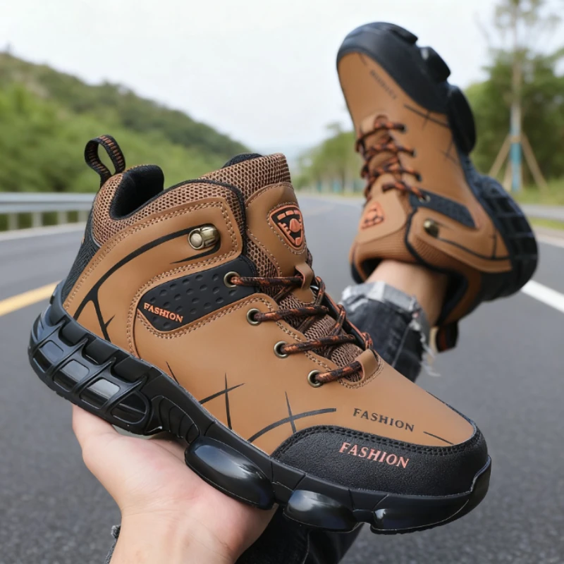 Fashion Forward Men's Hiking Boots High-Top Outdoor Shoes Breathable Non-Slip Trekking Sneakers 2025 Latest Collection Hot Sale