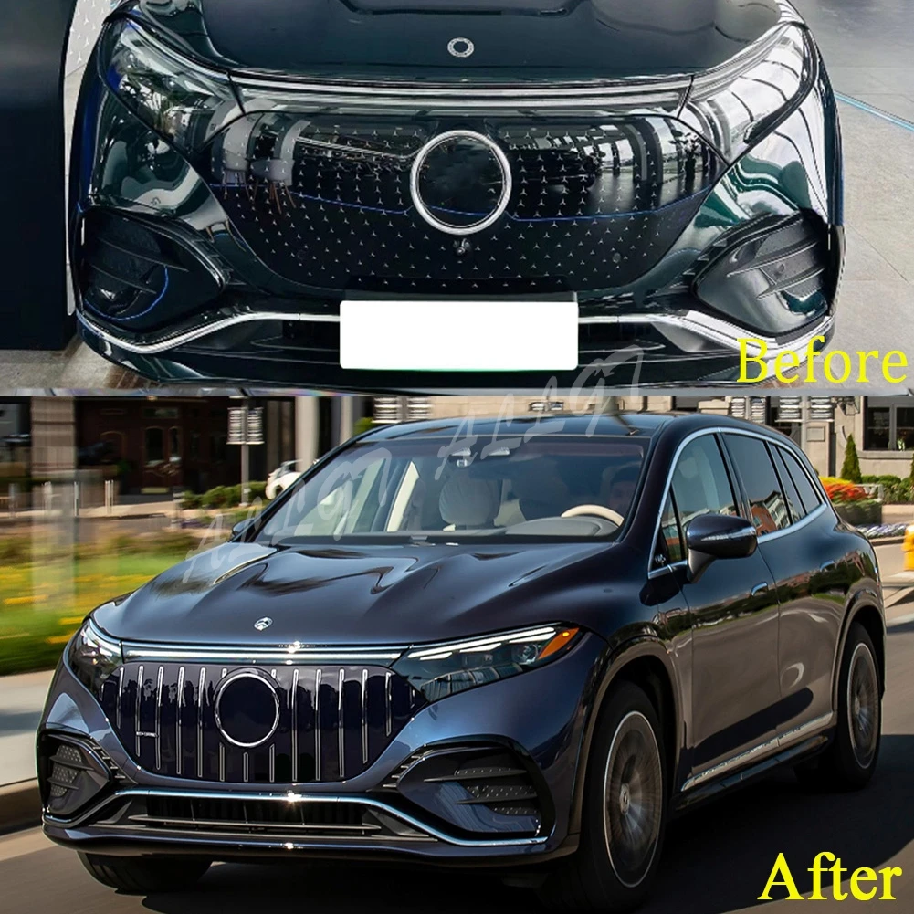 벤츠 EQS SUV W296 2022-2026 AMG 스타일 프론트 범퍼 상단 그릴 메쉬 그릴