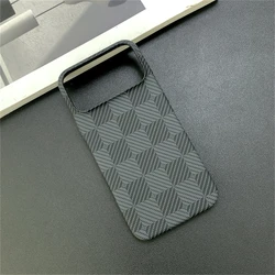 Luxury Slim Carbon Fiber Matte Case with Checkered Pattern and Contrast Color Bumper Cover - iPhone 17 (A02)