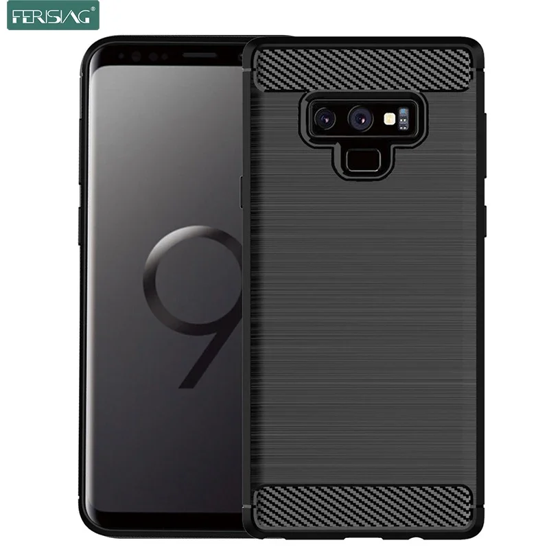 Shockproof Silicone TPU Bumper Carbon Case for Samsung Galaxy Note 9