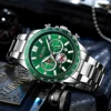 CURREN  New Stainless Steel Quartz Wristwatches for Men Sports Chronograph Watches with Luminous Hands 2