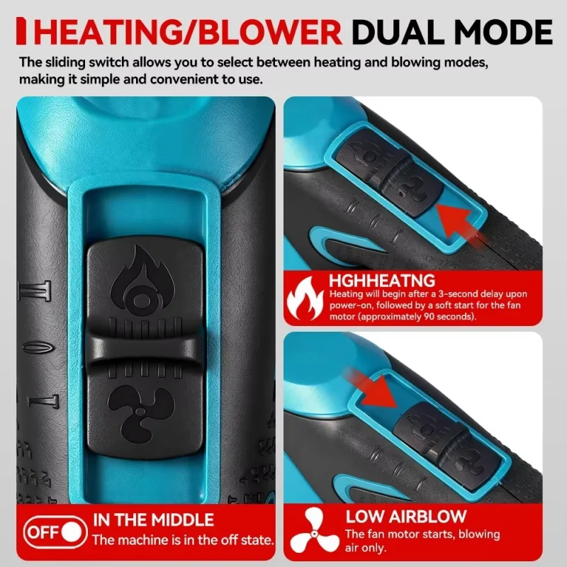 400W Cordless Fire Starter Charcoal Starter BBQ Tool Chemical Free Heated Air wi