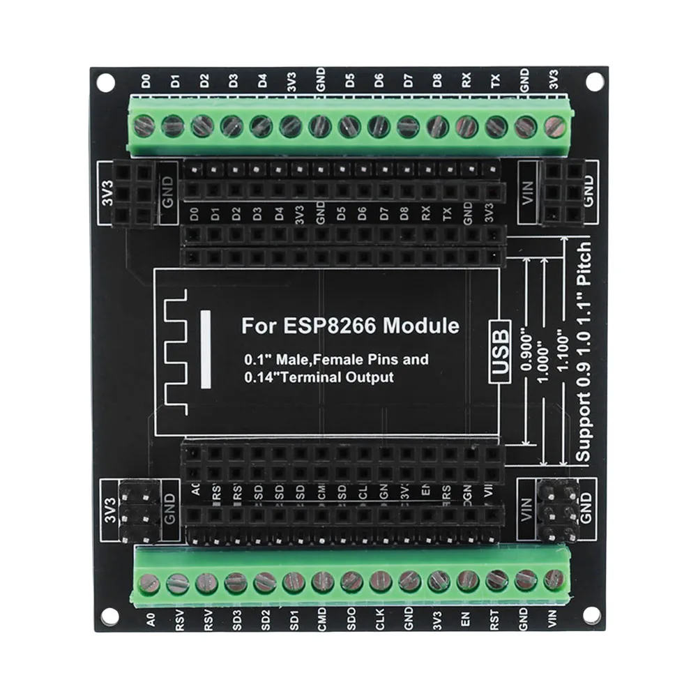 ESP-12E NodeMCU 개발 보드용 확장 보드 모듈, 3.5mm/0.14 터미널 슈퍼 브레이크아웃 보드, ESP8266
