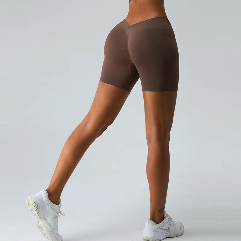 Sports Leggings Women Seamless V-waist Hip Lifting High Waist Workout Scrunch Fitness Gym Wear