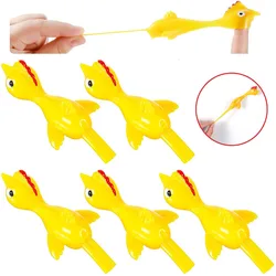 Catapulte de lancement en turquie, 5 pièces, lance pierre, poussin d'entraînement, poulet, doigt volant élastique, oiseaux, jouet de décompression collant amusant et délicat 