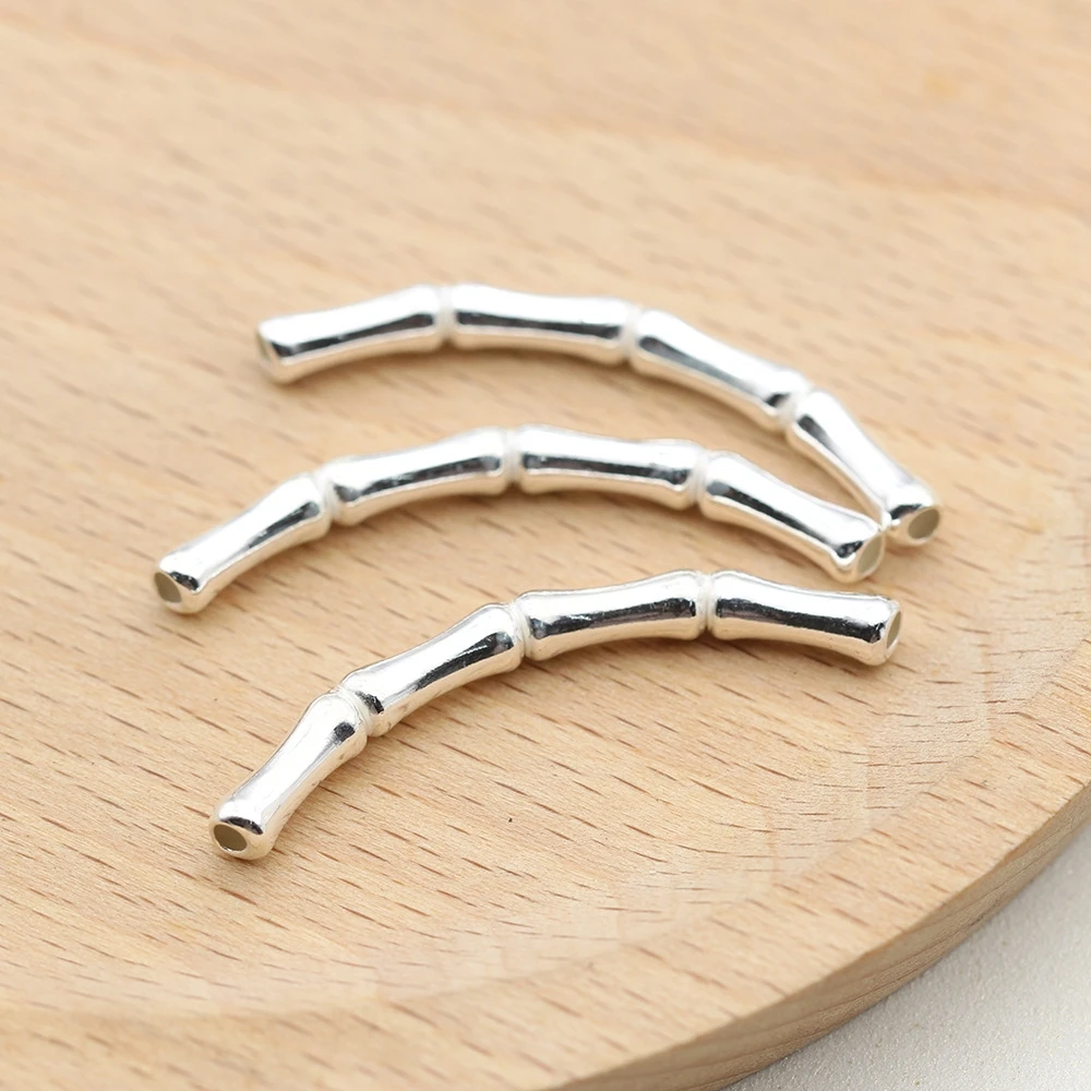 

OD 2mm 2.5mm 925 sterling silver bamboo tube spacer beads connector for necklace&pendant bracelet jewelry making