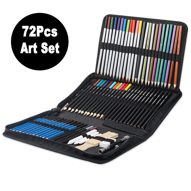 Professional 70Pcs Set Artist Sketching Drawing Pencil Charcoal Graphite  Stick Accessories Complete Graphing Art Kit +