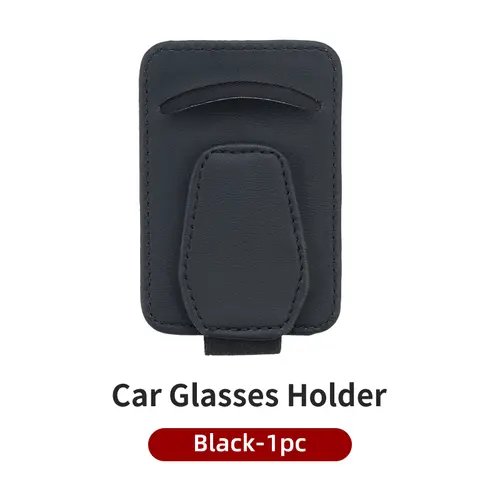 Car Leather Sunglasses Holder Ticket Clip Sunshades Magnetic Card Holder Universal Eyeglasses Storage Pocket Auto Accessories - Image 7