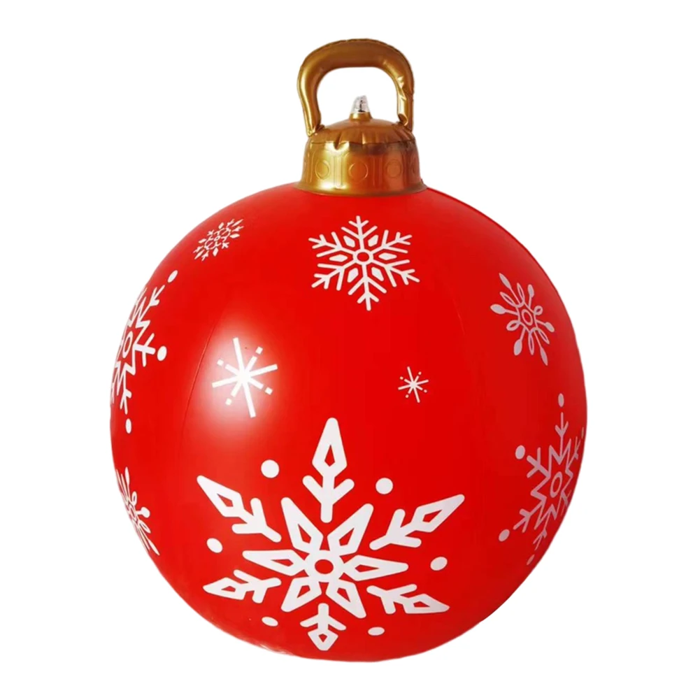 Bola inflable navideña de 60 cm, bola decorativa navideña para exteriores, bolas decorativas navideñas impermeables, bolas grandes para decorar árboles