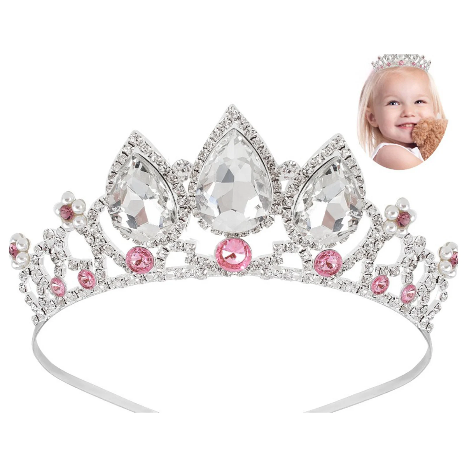 Corone da principessa per donne, ragazze, bambini, diademi con strass lucidi, semplici fasce di cristallo per accessori per gioielli per capelli da sposa  36