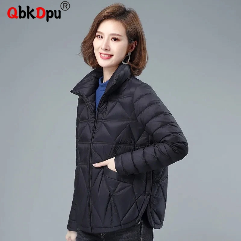 

Fashion Side Buttons Short Snow Parkas Casual Zipper Casacos De Inverno Feminino 2023 Winter Stand Collar Quilted Jacket Women