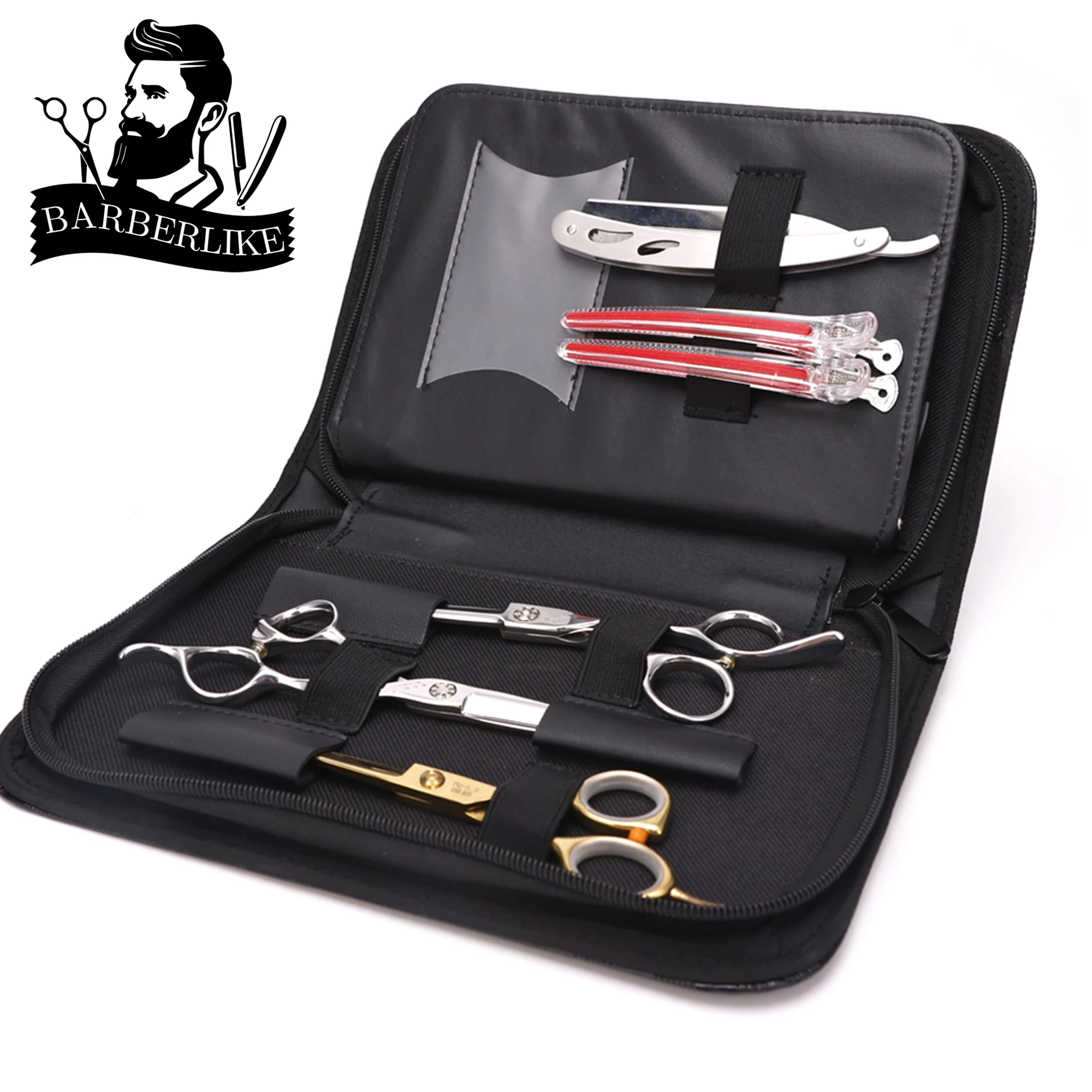 Black Salon Barber Scissor Comb Bag Pouch Holster Hairdressers Hair